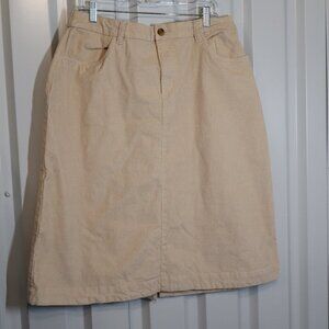Pact Womens Organic Cotton Blend Fine Wale Corduroy Skirt Cream Size XL NWT